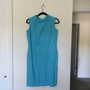 Vintage 1970s Tammy Andrew’s Blue Sleeveless Sheath Dress